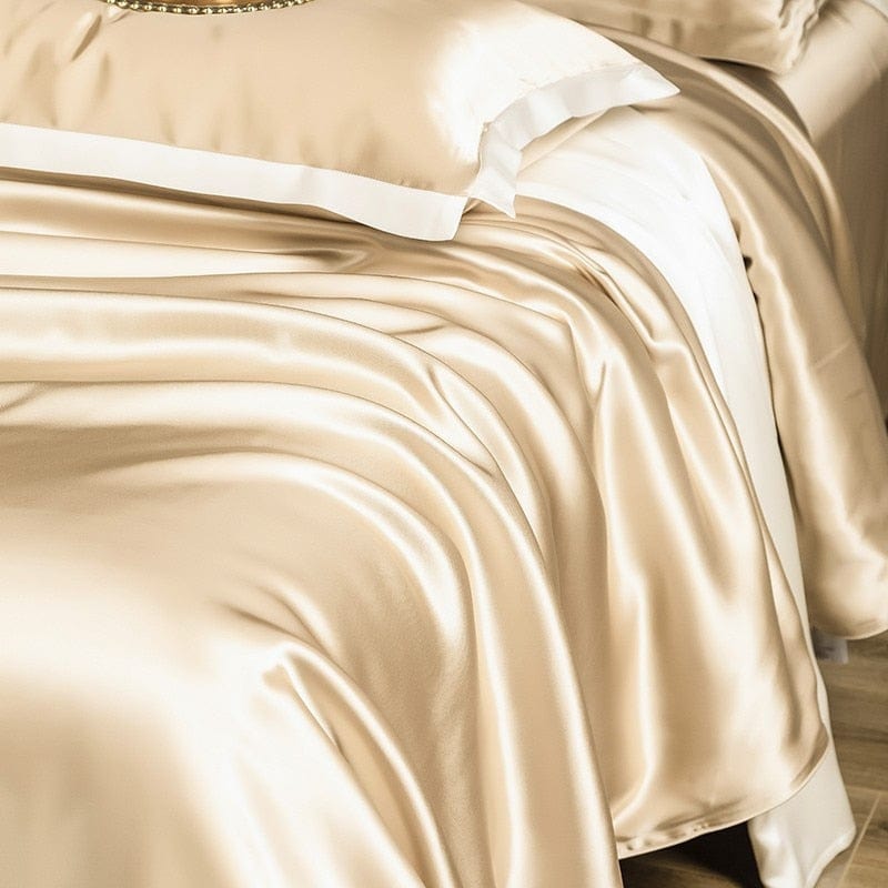 Premium Champagne Mulberry Silk Bedding Set – Articture