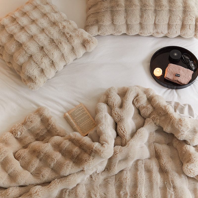 Rabbit Faux-Fur Blanket Throw — lifestyle