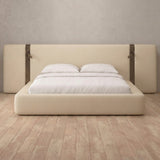 Performance Leather Linen — Extended Headboard with Integrated Lighting