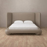 Performance Leather Taupe — Extended Headboard