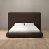 Linen Blend Espresso — Full Height Headboard