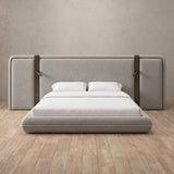Boucle Pewter — Extended Headboard with Integrated Lighting