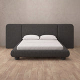 Linen Blend Smoke — Extended Headboard