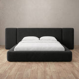 Boucle Charcoal — Extended Headboard