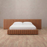 Performance Leather Cognac — Extended Headboard