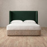 Boucle Forest Green — Full Height Headboard