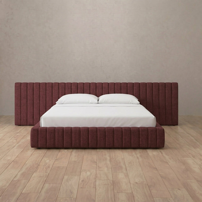 Camden Bed — Linen Blend Burgundy