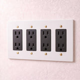 White with Brass::4 Gang::Standard