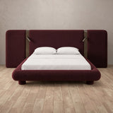 Boucle Burgundy — Extended Headboard with Integrated Lighting
