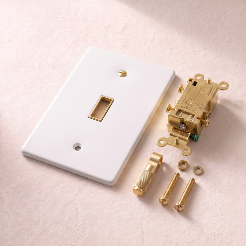 Brass Electrical Sample Kit — White with Brass