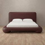 Performance Leather Burgundy — Full Height Headboard