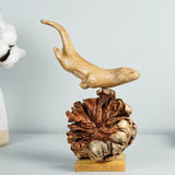 Wooden Otter Sculpture