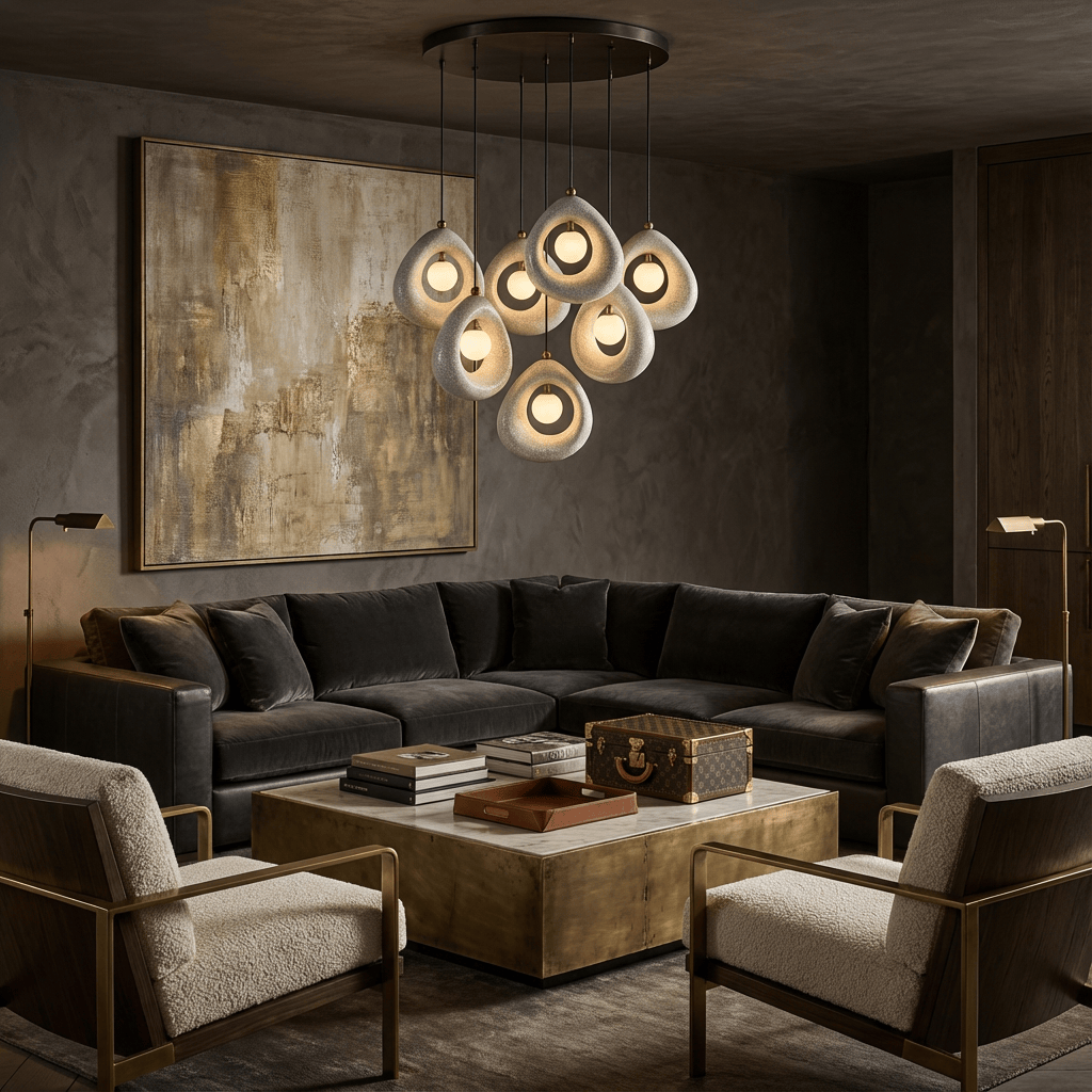 Circular Wabi Sabi Pendant Light — lifestyle