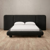 Boucle Charcoal — Extended Headboard