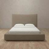Performance Leather Taupe — Full Height Headboard