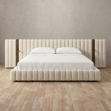 Boucle Cream — Extended Headboard with Integrated Lighting