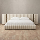 Boucle Cream — Extended Headboard with Integrated Lighting
