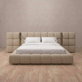 Linen Blend Latte — Extended Headboard with Integrated Lighting
