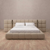 Linen Blend Latte — Extended Headboard with Integrated Lighting