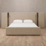Linen Blend Latte — Extended Headboard with Integrated Lighting