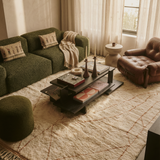 Beige Abstract Lines Moroccan Rug