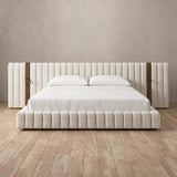 Boucle Off White — Extended Headboard with Integrated Lighting