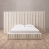 Linen Blend Off White — Full Height Headboard