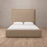 Linen Blend Latte — Full Height Headboard