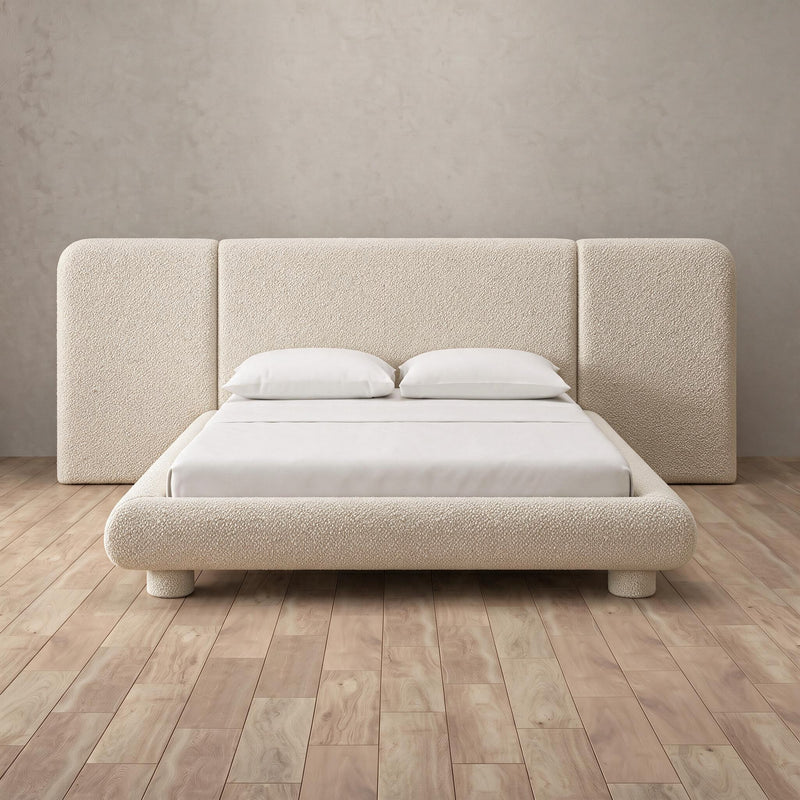 Milano Bed — Boucle Cream