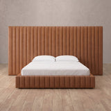 Performance Leather Cognac — Full Height Headboard