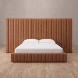 Performance Leather Cognac — Full Height Headboard