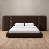 Boucle Espresso — Extended Headboard with Integrated Lighting
