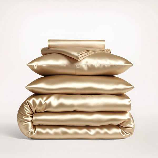 Premium Champagne Mulberry Silk Bedding Set