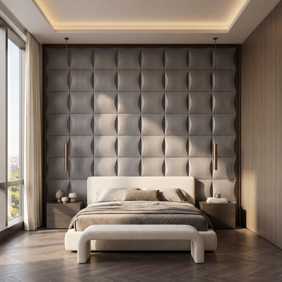 Sahara Square 3D Wall Panel in Grey