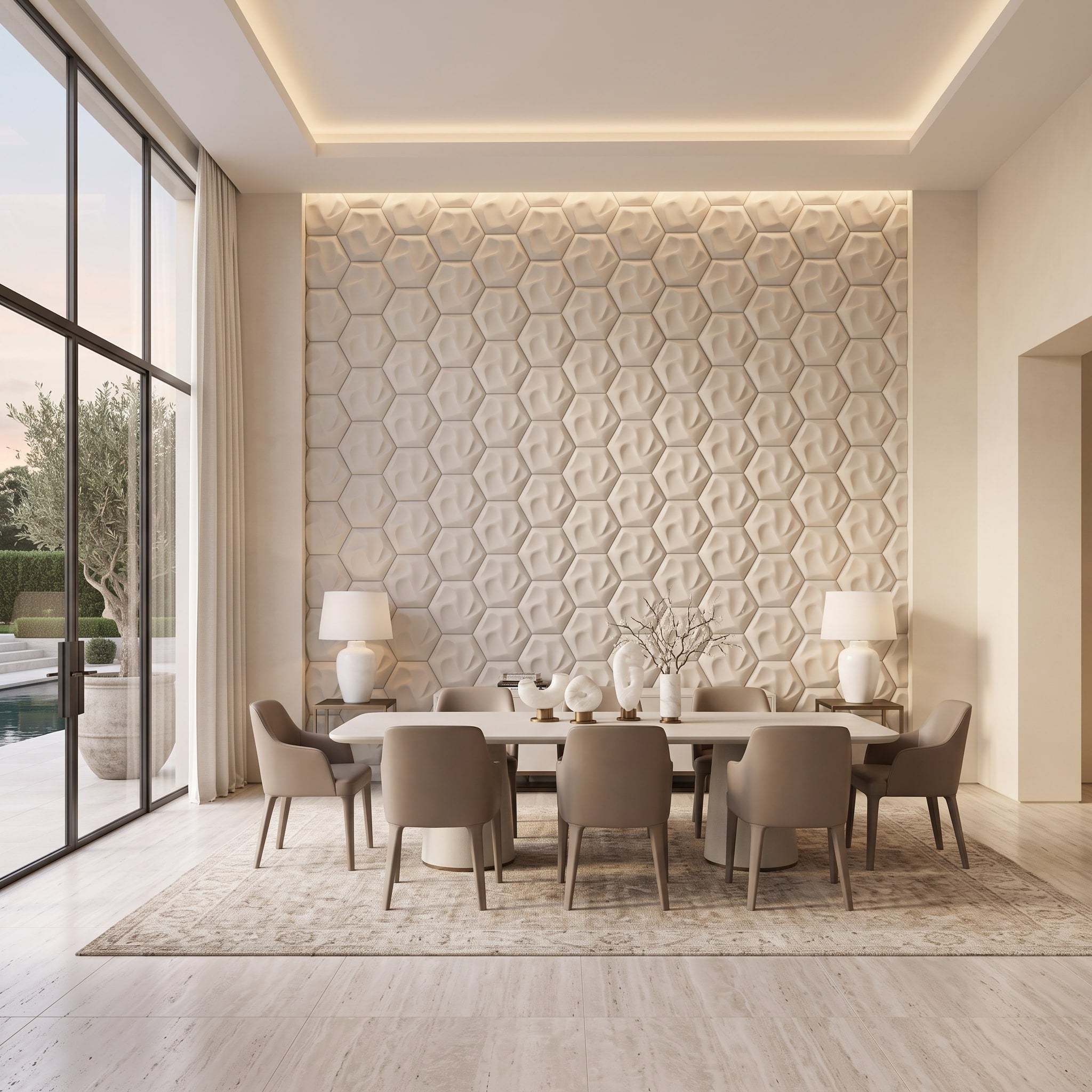 Speck Hexagon 3D Leather Wall Panel | Articture