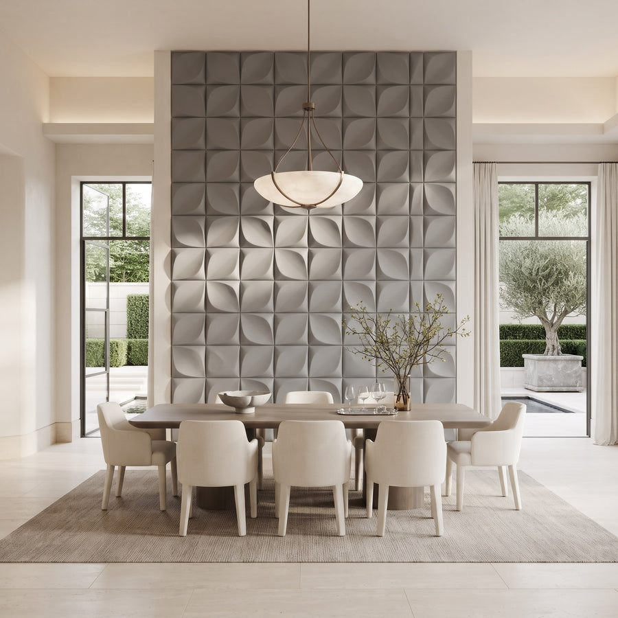 Florapod Square 3D Leather Wall Panel in Grey