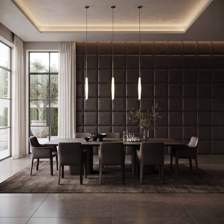 Cubed Vera 3D Leather Wall Panel in Dark Brown
