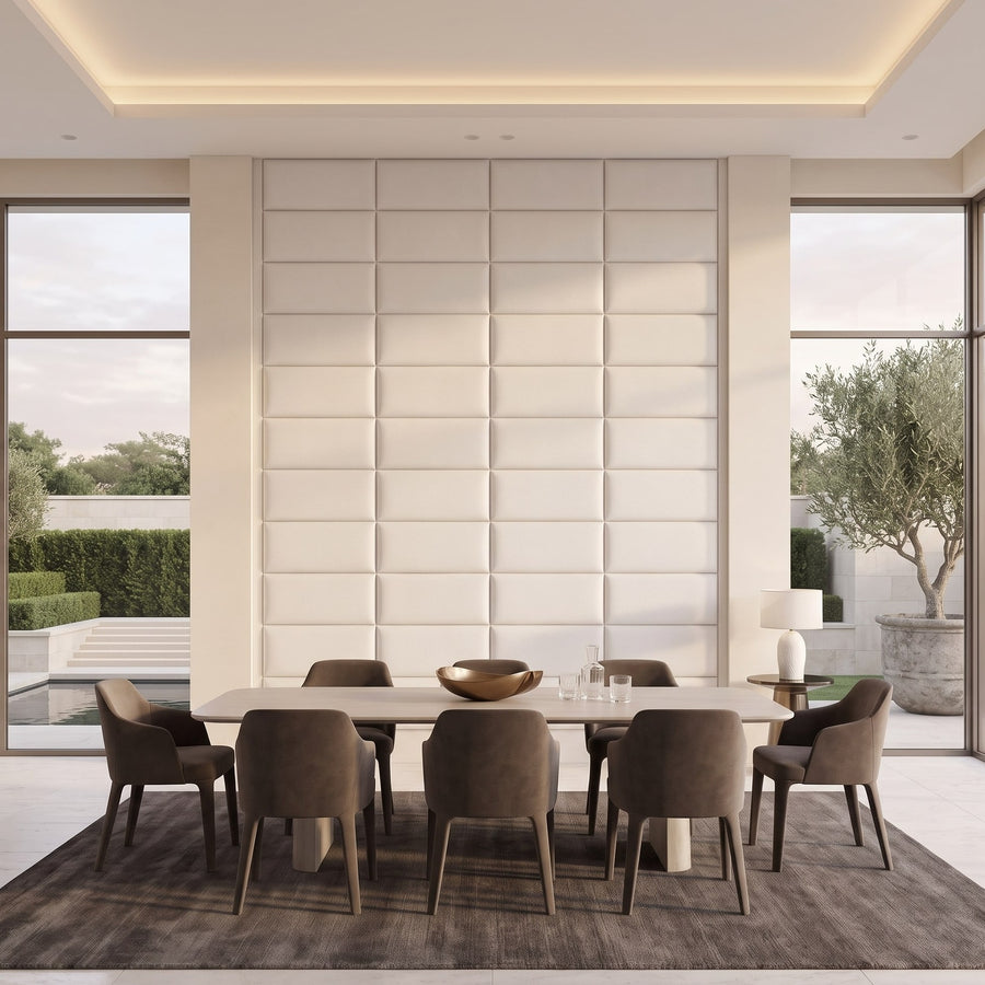Recta Vera 3D Leather Wall Panel in Classic White