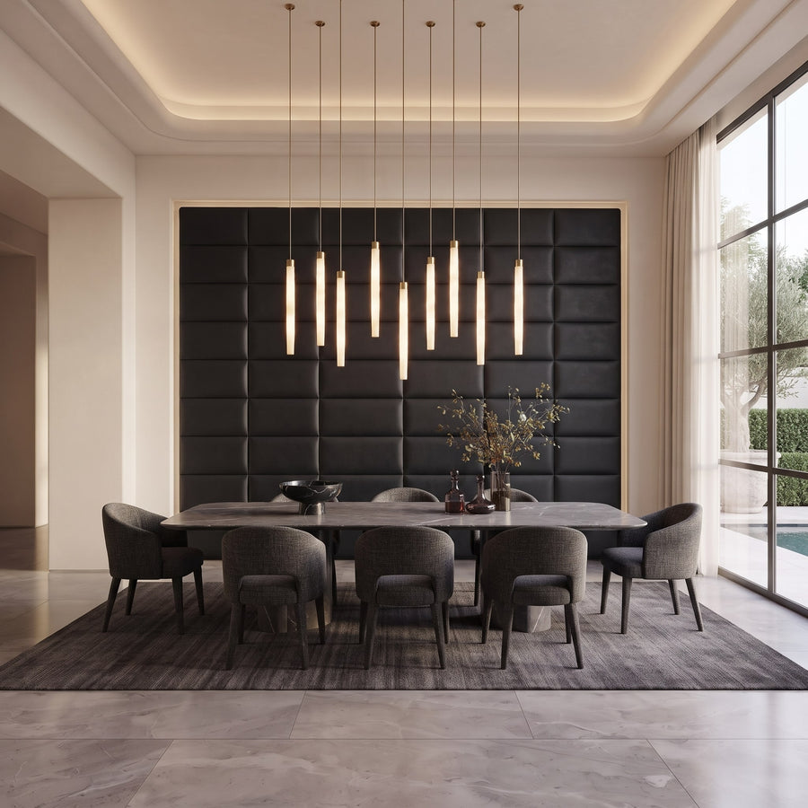 Recta Vera 3D Leather Wall Panel in Black