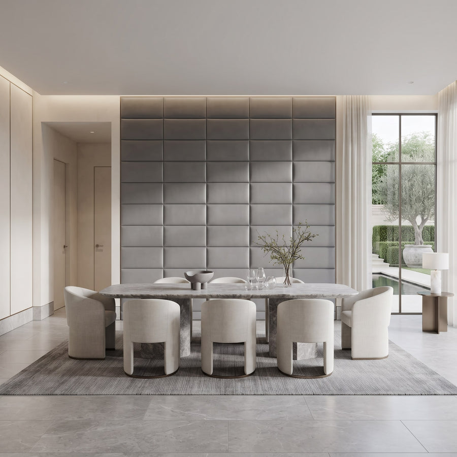 Recta Vera 3D Leather Wall Panel in Grey