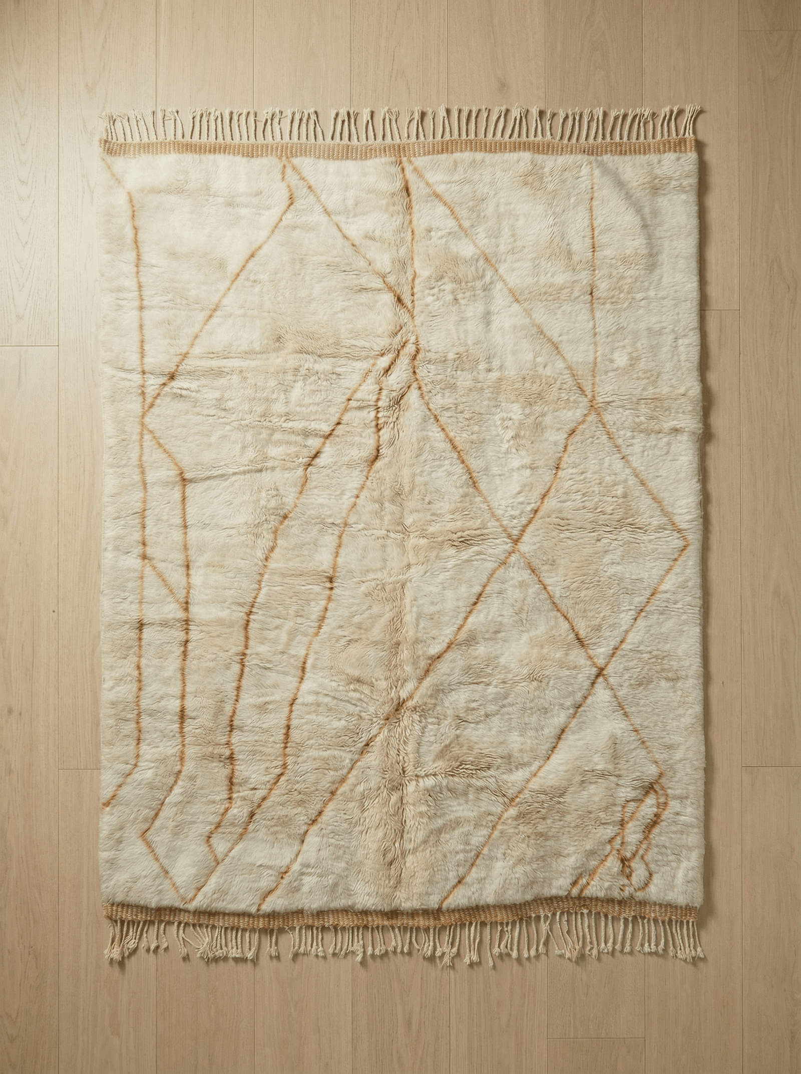 Beige Abstract Lines Moroccan Rug – Articture