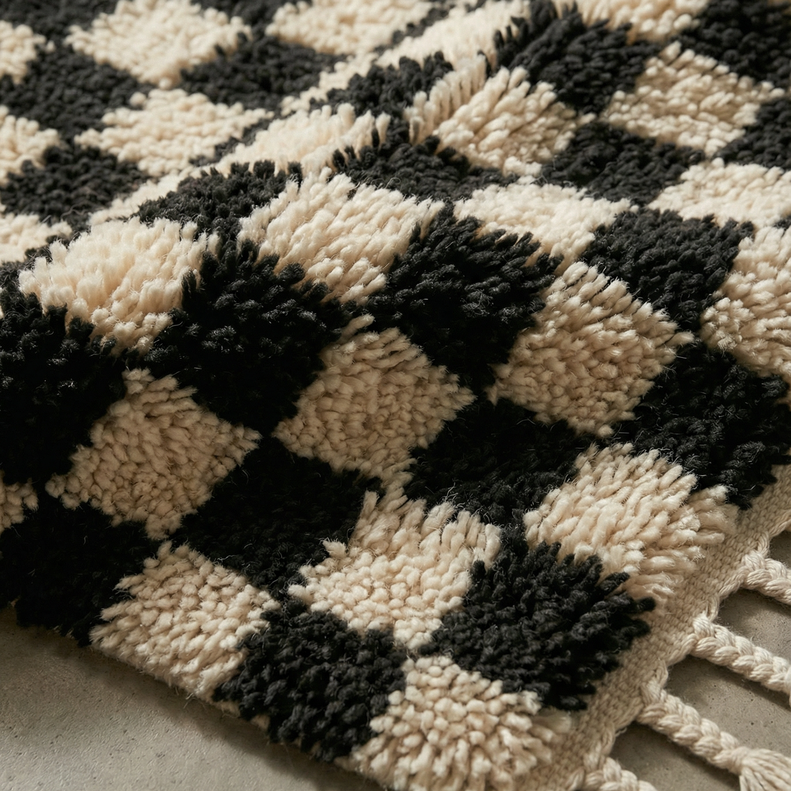 Checkered Shag Moroccan Rug – Articture