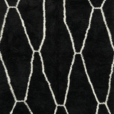 Black & White Abstract Lines Moroccan Rug