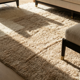 Two Tone (White and Beige) Moroccan Rug
