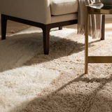 Two Tone (White and Beige) Moroccan Rug