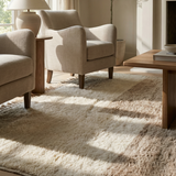 Two Tone (White and Beige) Moroccan Rug