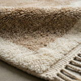 Two Tone (White and Beige) Moroccan Rug