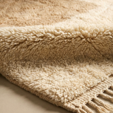 Two Tone (White and Beige) Moroccan Rug