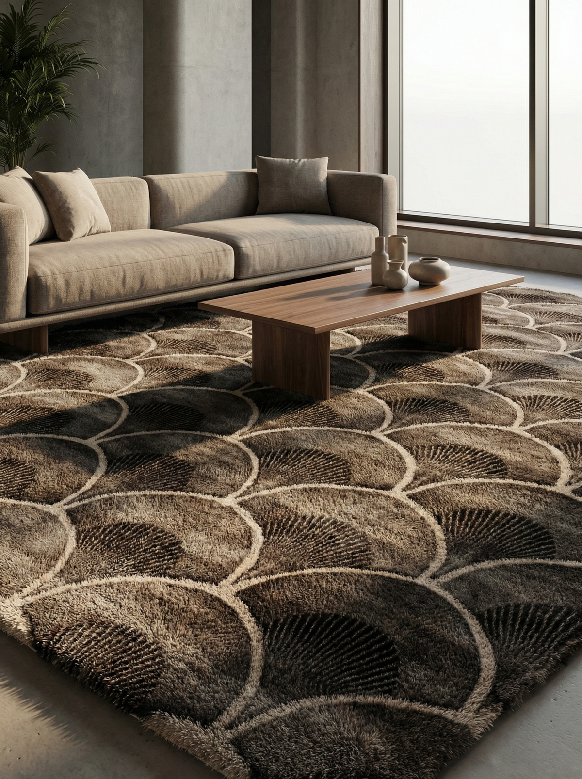 Arcade Sculpted Contemporary Rug — lifestyle