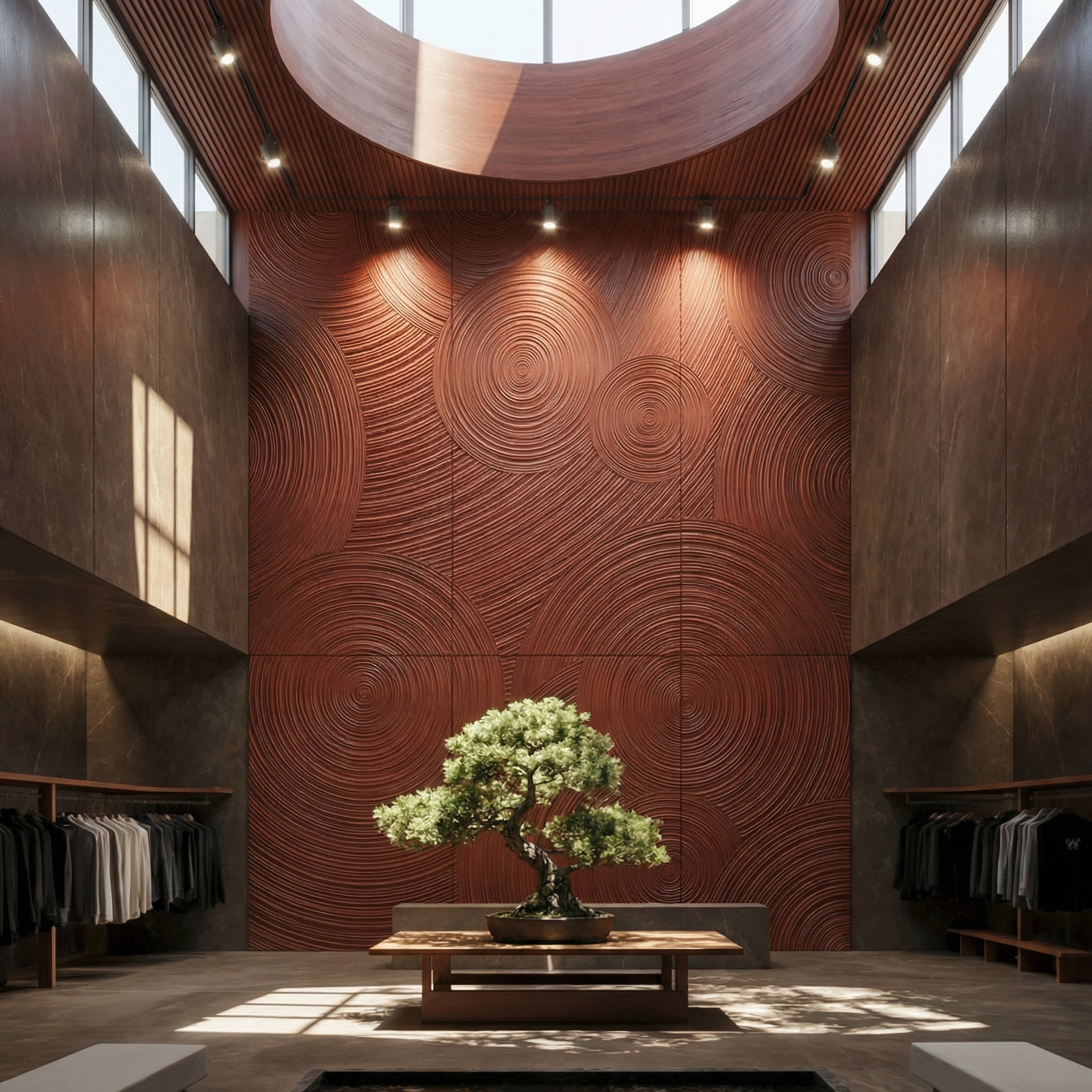 Orbital Ring Grooved Wall Panel